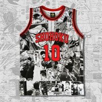 Slam Dunk Shohoku Trường Trung Học Số 10 Hanamichi Sakuragi Cosplay Ngụy Trang Áo & Quần Short SD Áo Bóng Rổ Phù Hợp Với