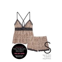 (Sleep S) - Bộ đồ ngủ da beo 2 dây sexy, ren (67), gợi cảm, Heavenly mềm, Modal Cami, Shadow Leopard - Victoria's Secret