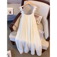 [Slii Homewear] Váy lụa trơn bồng bềnh 2 lớp, dây váy may kiểu lá phong cách tiểu thư.