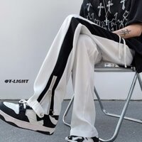 Slim-fit Quần Cao vibe Phong Cách Dây Kéo Cắt Hơi Quần Nam hiphop Drape Thẳng Khâu Quần Thường Ngày