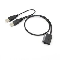 Slimline Mỏng Cáp SATA USB 2.0 Đến 7 + 6 Điện Bên Ngoài Cho Laptop SATA Adapter Chuyển Đổi Hỗ Trợ Window XP //7/8/10 MacOS