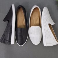 Slip on độn đế da thật