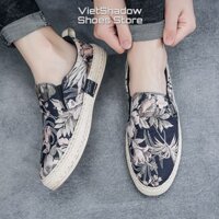 Slip on - Giày lười vải nam - Chất liệu lụa, bo đay nổi bật cá tính - Mã SP E008