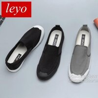 Slip on nam LEYO - Giày lười vải nam - Vải polyester màu xám - Mã SP A1109 HCU
