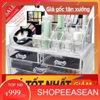 (SLS) [Sale toàn shop] Sẵn hàng KỆ MỸ PHẨM 4 TẦNG KÈM KHAY SON TRONG SUỐT