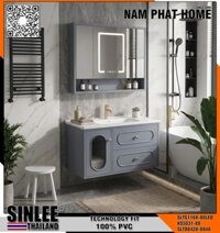 SLTD842X-8048 -  LAVABO TỦ SINLEE, NHỰA PVC CHỐNG THẤM, MÀU XÁM, TỦ GƯƠNG LED SLTG116X-80LED THANH LÝ MẪU