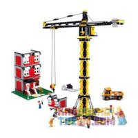 SLUBAN M38-B0555 B0555 0555 M38B0555 38-B0555  CẨU THÁP XÂY NHÀ bộ đồ chơi xếp lắp ráp ghép mô hình City Thành Phố 1451 khối
