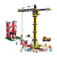 SLUBAN M38-B0555 B0555 0555 M38B0555 38-B0555  CẨU THÁP XÂY NHÀ bộ đồ chơi xếp lắp ráp ghép mô hình City Thành Phố 1451 khối