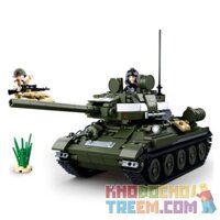 SLUBAN M38-B0689 B0689 0689 M38B0689 38-B0689 XE TĂNG T34 HẠNG TRUNG bộ đồ chơi xếp lắp ráp ghép mô hình World War Ii T34\85 MEDIUM TANK Chiến Tranh Thế Giới Thứ 2 387 khối
