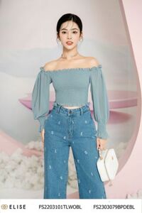 SM CHIFFON XANH TRỄ VAI