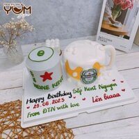 SM3302-Bánh kem lon bia Ken 10cm & ly bia Ken 12cm