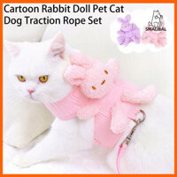 Smalibal 1 Bộ Dây Xích Thú Cưng Có Thể Điều Chỉnh Chống Mài Mòn Hoạt Hình Thỏ Búp Bê Thú Cưng Mèo Chó Lực Kéo Dây Bộ Đồ Dùng Cho Thú Cưng