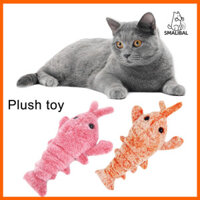 Smalibal  Đồ chơi mèo điện Hình dạng dễ thương Chống cắn mềm mại Thoải mái Chống trầy xước Làm sạch răng Huấn luyện tập thể dục Đồ chơi tôm mèo nhảy điện cho gia đình Playi