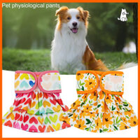 Smalibal Thú Cưng Vệ Sinh Quần Dây Băng Họa Tiết Hoa Thoải Mái Chó Con Quần Short Tã Vải Chó Con Trang Phục
