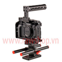 Small rig aluminium fit Fujifilm X-T2 with Handle grip và base plate