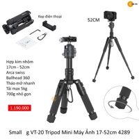 Small VT-20 Tripod Mini Máy Ảnh 17-52cm 4289