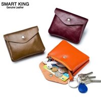 Smart King Mini Đơn Giản Ví Đựng Tiền Xu Nữ Da Bò Retro Ví Nhỏ Đựng Thẻ Móc Khóa Túi Bảo Quản 2025
