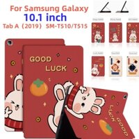 Smart Protective Cover For Tablet Samsung Galaxy Tab A 10.1 inch 2019 SM T510 T515 Cute Pattern Case Sweat Proof Non-Slip Leather Stand Flip Case