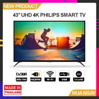 Smart Tivi Philips 43 inch UHD 4K - Model 43PUT6002/67 (Đen) - Bảo Hành 2 Năm