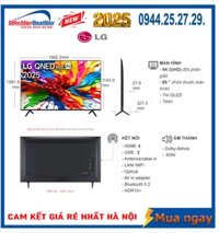 Smart Tivi QNED LG AI 4K 85 inch 85QNED92ASA Mới [2025]