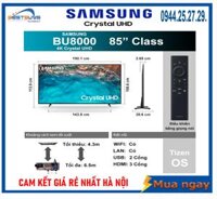 Smart Tivi Samsung 4K 85 inch UA85BU8000KXXV Crystal UHD Mới 2022