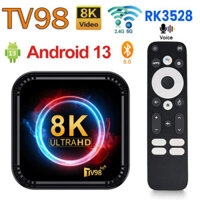 Smart TV Box Android 13 tv98 rk3528 Quad core 5G Dual wifi6 16G 32G 64G hỗ trợ giọng nói 8K 4K gt5.0 PK DQ08 Set Top Box p66y