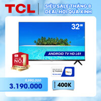 Smart TV TCL Android 8.0 32 inch HD wifi - 32L61 - HDR, Micro Dimming, Dolby, Chromecast, T-cast, AIIN