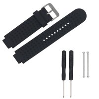 Smart Watch Band, 20mm Width Soft Silicone Replacement Strap, Waterproof Comfortable for Garmin Forerunner 220 235 630 - black