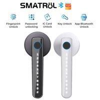 Smatrul Tuya APP Khóa Bluetooth Thông Minh Thiết Lập Không Dây Cửa Gỗ Thép Sạc Khẩn Cấp Tùy Chọn Mở Khóa Mã Ảo Thẻ IC Mật Khẩu Key5 Khóa Nhận Dạng Vân Tay