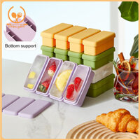 Smbcgdm K Khay đá viên silicon có nắp Khuôn đá lớn để nấu chảy chậm Cửa hàng đông lạnh Nước súp Nước cốt Hộp đựng tủ đông silicon cao cấp thực phẩm cho người thừa rau củ