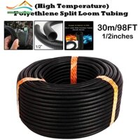[Smellshi] 98ft 1 / 2 "Chia Dây Loom Conduit Ống Đen Tay Ống Ống Bảo Vệ Cáp