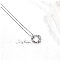 SMILE - Dây chuyền mặt tròn xoắn đá hàng cao cấp bạc 925 - P1280