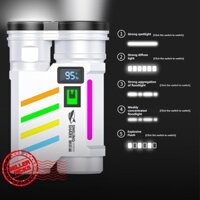 Smile Shark Đèn pin mạnh Độ sáng cao Đèn pin ban đêm Màn hình sạc Y7F8