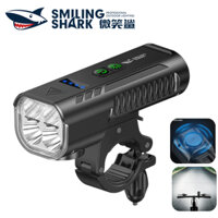 Smile Shark QXD416 Đèn sáng Đèn xe đạp 4 * LED có còi Đèn đi xe ban đêm Type-c Sạc 8 chế độ Đèn pha xe đạp Hiển thị số lượng sạc Chống nước