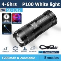 Smile Shark SD1012 Đèn pin Led M55 Đèn pin siêu sáng USB có thể sạc lại đuôi COB khẩn cấp