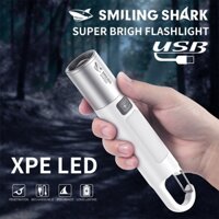 Smiling Shark SD1019 Đèn pin Mini XPE & COB Móc khóa Ánh sáng siêu sáng nhỏ di động có thể sạc lại