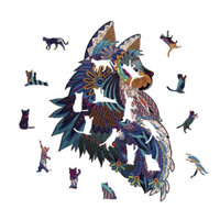 S/M/L Unique Shape Wooden Dark Cat Puzzle Toy Jigsaw Pieces Smooth And Waterproof Puzzle Art Toys Gifts for Family Game