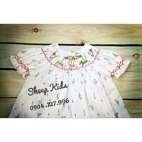 [SMOCK DRESS] váy cổ xoay tròn thêu dáng chữ A- rạp xiếc dành cho bé gái