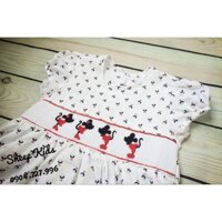 [SMOCK DRESS] váy cổ xoay tròn thêu hình mickey dành cho bé gái
