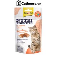 Snack Bánh Quy Giòn Vị Cá Hồi Bổ Sung Omega 3 & 6 - GimCat Nutri Pockets Salmon & Omega 3&6 60G