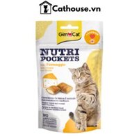 Snack Bánh Quy Giòn Vị Phô Mai Hỗ Trợ Tim Mạch - GimCat Nutri Pockets Cheese & Taurine 60G