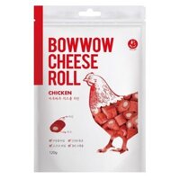 Snack bánh thưởng cho chó mèo Phô mai cuộn thịt gà BOWWOW Cheese Roll Chicken 120gr