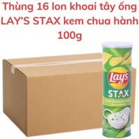 Snack Khoai tây lon LAY'S STAX vị kem chua hành 100g
