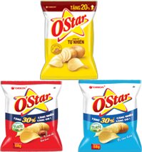 Snack khoai tây (Ostar) gói 58g vị tảo biển/muối/kim chi Hàn Quốc