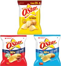 Snack khoai tây (Ostar) gói 108g vị tảo biển/muối/kim chi Hàn Quốc