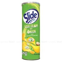 Snack Khoai Tây Slide Potato Sour Cream & Onion Lon 90G