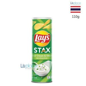 Snack khoai tây vị kem chua và hành tây Lay’s Stax lon 110g