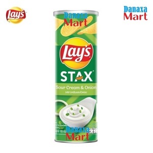 Snack khoai tây vị kem chua và hành tây Lay’s Stax lon 110g
