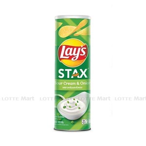 Snack khoai tây vị kem chua và hành tây Lay’s Stax lon 110g