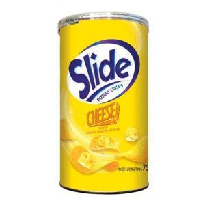 Snack khoai tây vị phô mai Slide lon 75g